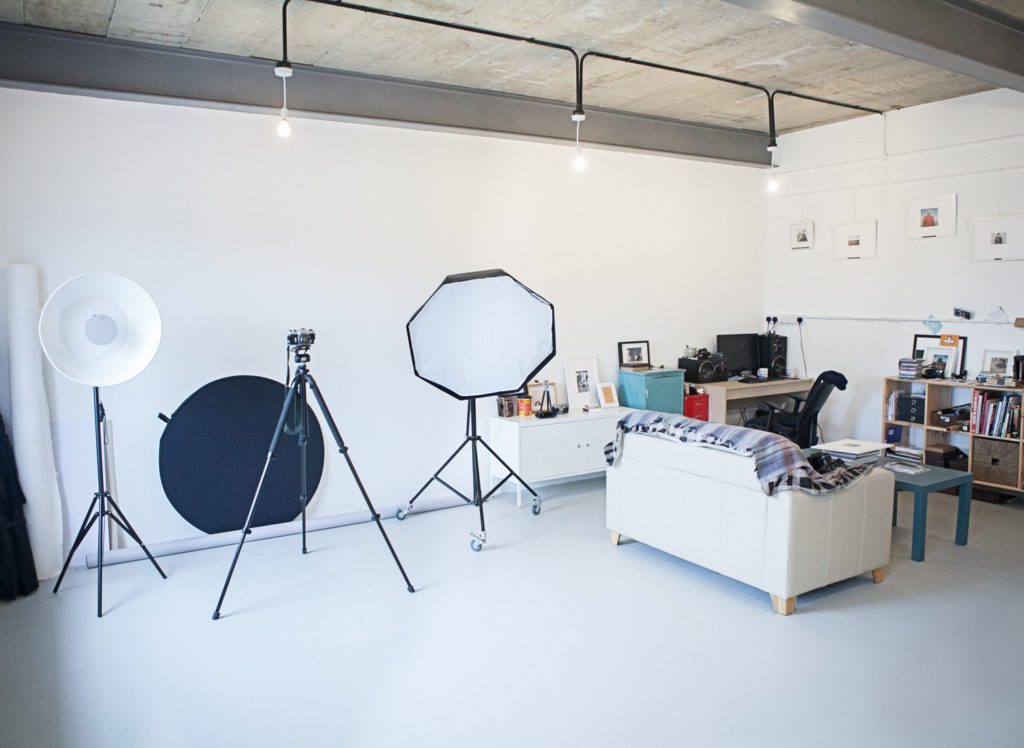 Image of photography studio fully equipped.