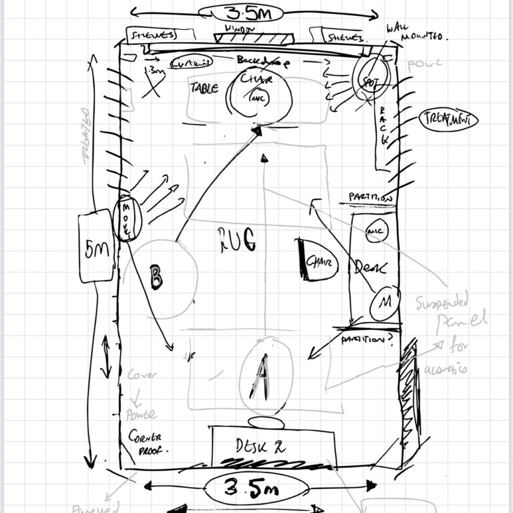 sketch work of a floor plan